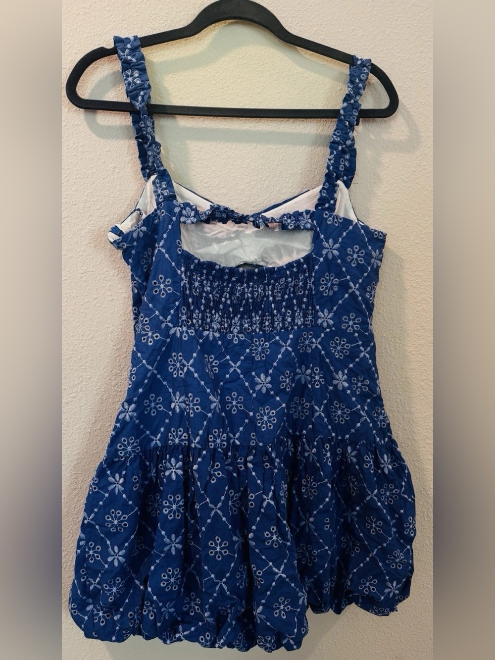 Zara Blue Floral Eyelet Mini Dress